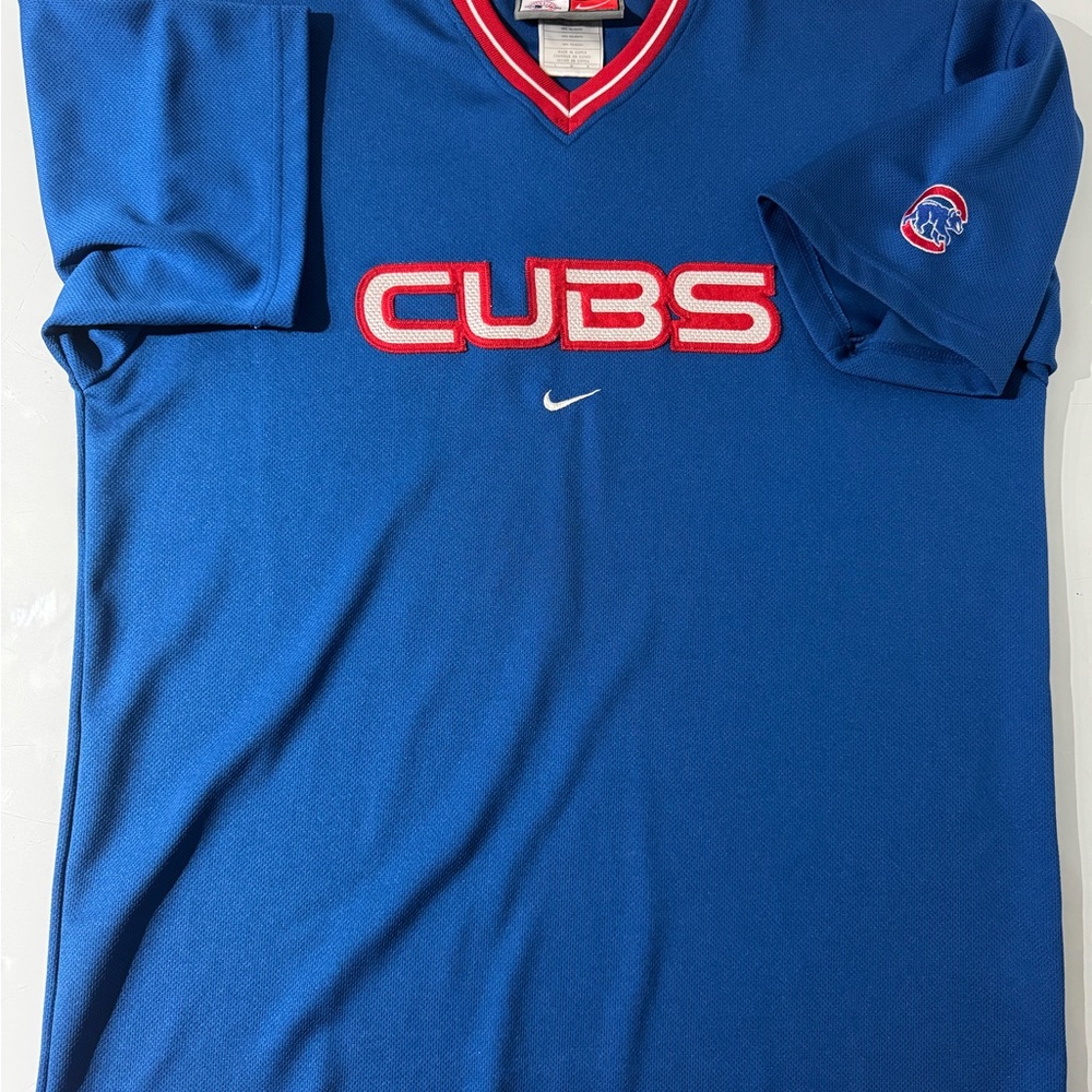 Nike Blue Chicago Cubs Jersey with Red Details
